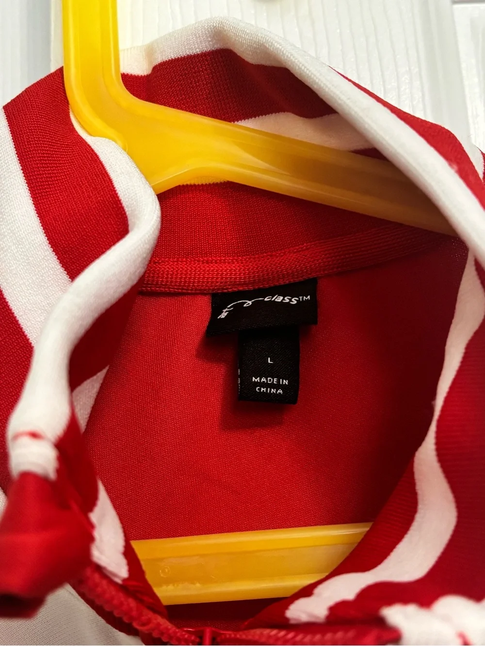 Art class Red and White Zip-Up Track Jacket